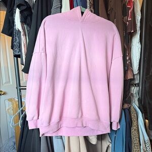 Classic Oversized Pink Hooded Sweater